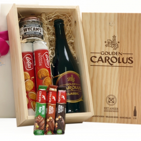 Golden Carolus and Belgian sweets as a gift