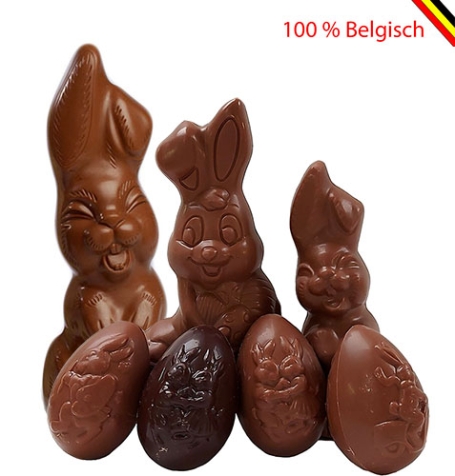 Chocolade paashazen bestellen, gepersonaliseerd paaspakket