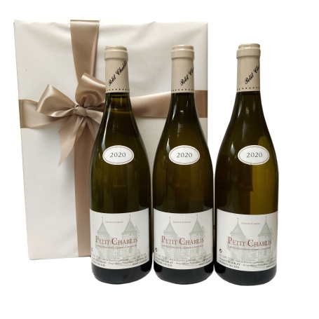 Drie Franse Chablis wijnen als geschenk leveren aan huis