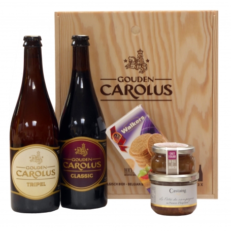 Duo of Belgian beer and savory snacks as a gift