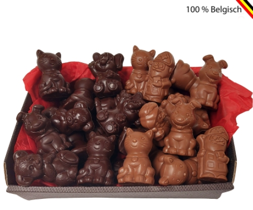 Mand met chocolade voor de Sint