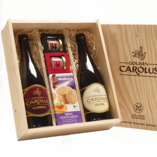 Belgisch biergeschenk met delicatessen als relatiegeschenk