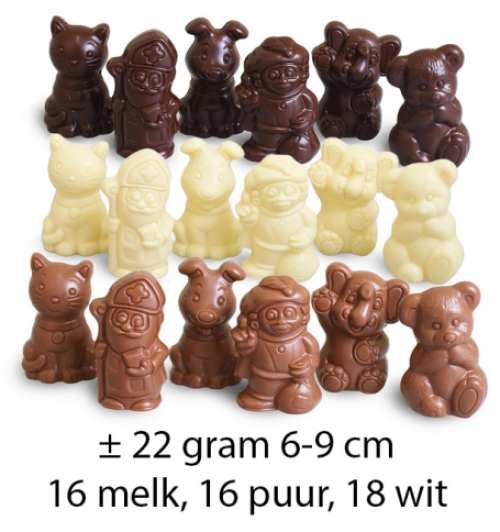 Saint Nicholas basket 1 kg Chocolate Saint figurines