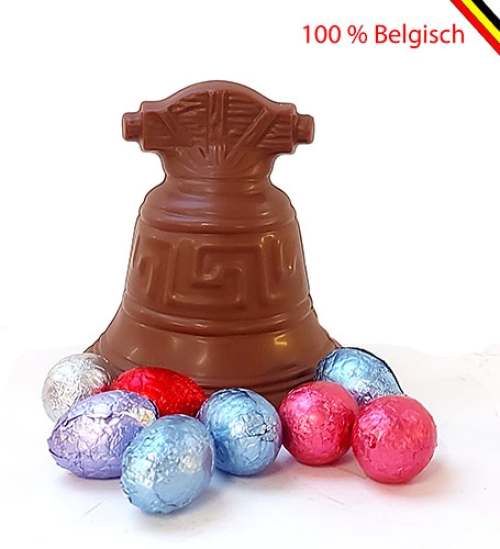 chocolade klok met eitjes als paasgeschenk bestellen